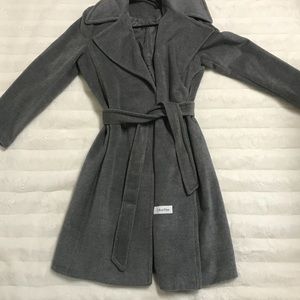 Grey Calvin Klein Wrap Coat